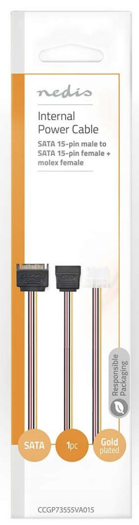 SATA- Molex+SATA kábel 20 cm Nedis - Image 2