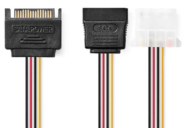 SATA- Molex+SATA kábel 20 cm Nedis - Image 3