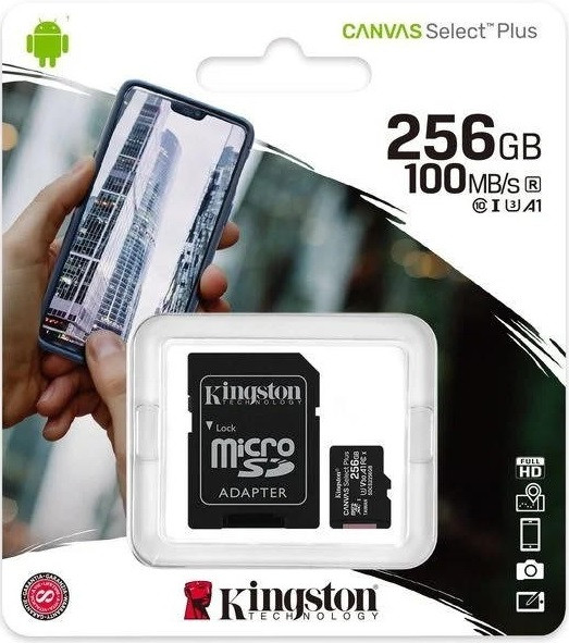 256 GB MicroSD kártya Kingston Canvas Select Plus