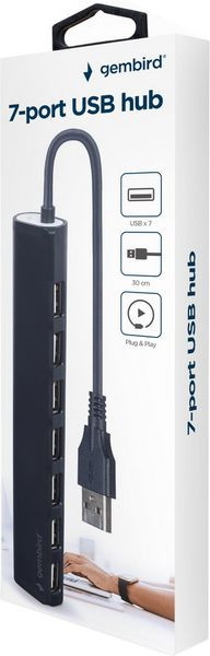 7 portos USB 2.0 HUB Gembird - Image 2