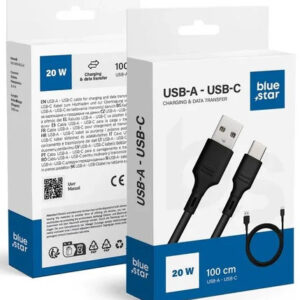 USB Type-A / USB Type-C kábel 1.0 m 20W BlueStar