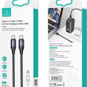 USB 2.0 Type-C töltőkábel 100W 1.2 m Usams SJ524USB01