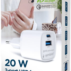 Telefon töltő 20W Gembird 20W TA-UC-PDQC20-W-01