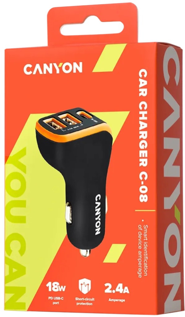 Autós töltő 18W Canyon CNE-CCA08BO