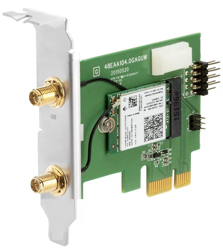 PCIe Wi-Fi és Bluetooth kártya Intel 7265NGW low profile