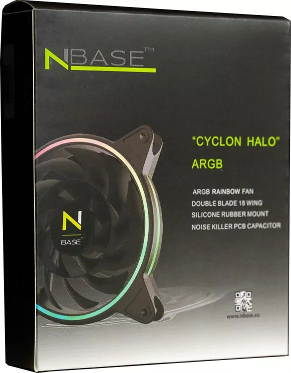 12cm ház cooler nBase Cyclon Halo ARGB